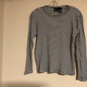 Cotton navy and white long sleeved top by Lizsport in size small